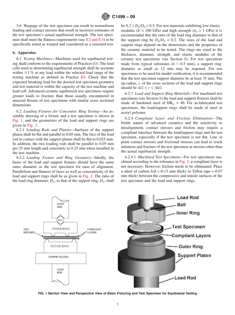 ASTM C1499-09 - Standard Test Method for Monotonic Equibiaxial Flexural Strength of Advanced Ceramics at Ambient Temperature