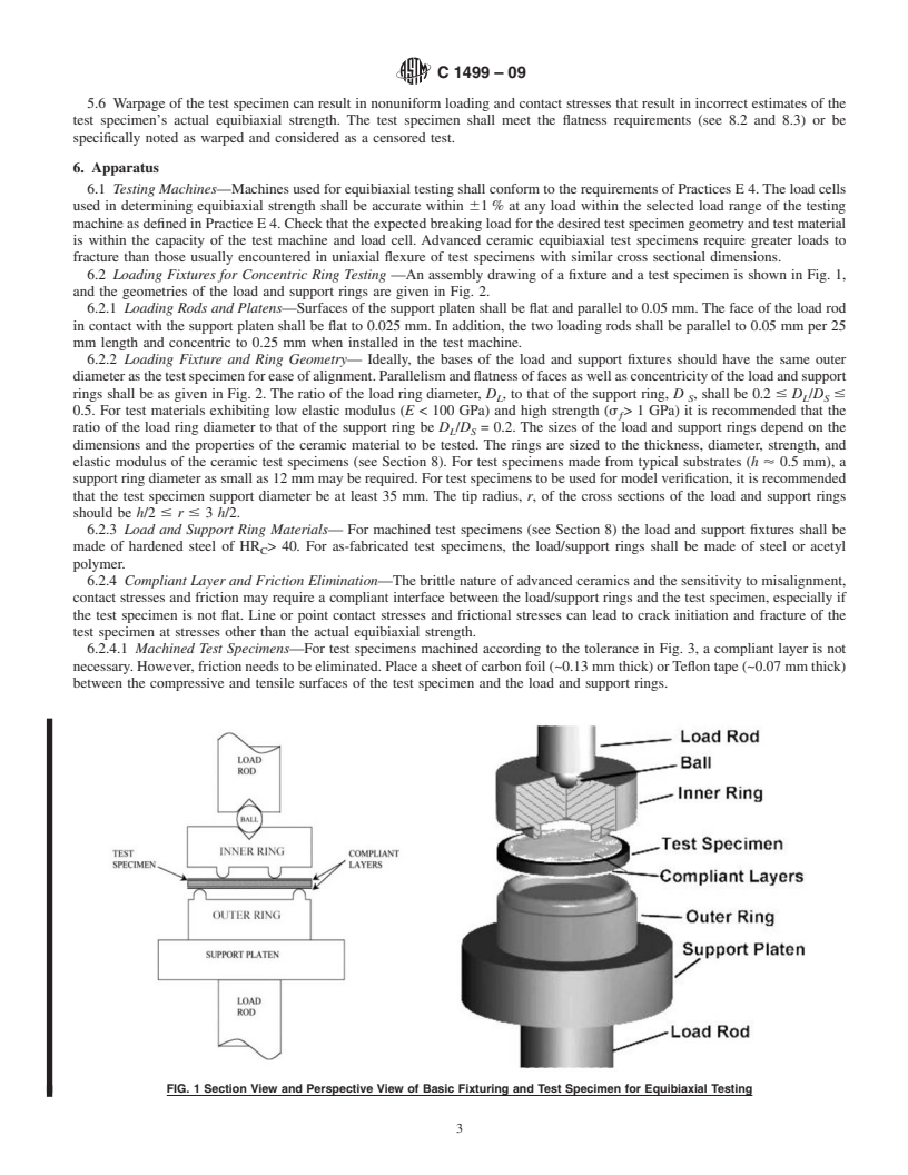 REDLINE ASTM C1499-09 - Standard Test Method for Monotonic Equibiaxial Flexural Strength of Advanced Ceramics at Ambient Temperature