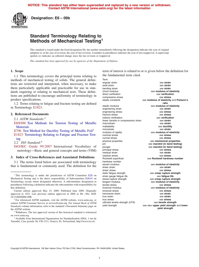 ASTM E6-09b - Standard Terminology Relating to  Methods of Mechanical Testing