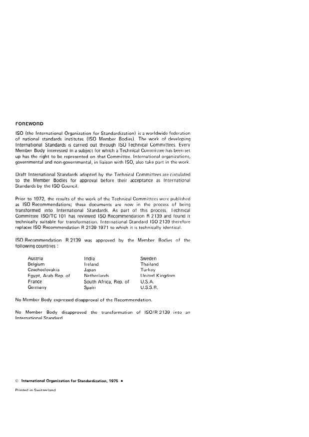 ISO 2139:1975 ISO 2139:1975 - Continuous mechanical handling equipment for loose bulk materials -- Oscillating conveyors and shaking or reciprocating feeders with tubular trough - Page 2 preview