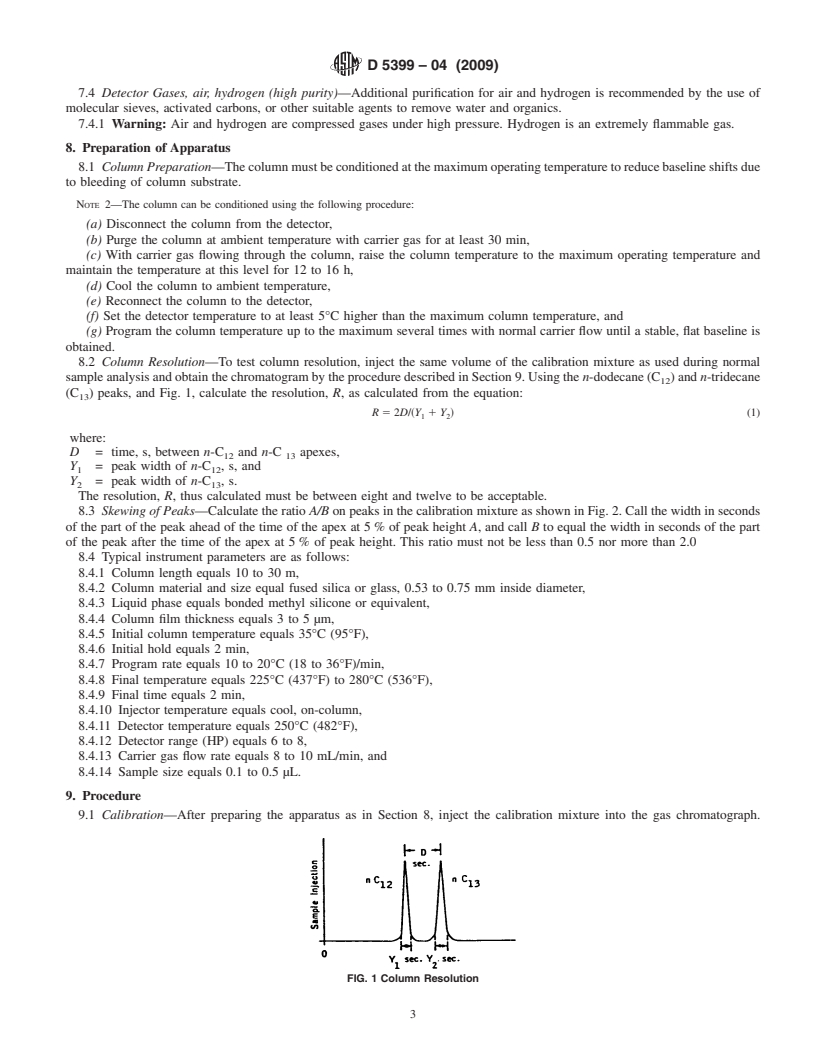 REDLINE ASTM D5399-04(2009) - Standard Test Method for Boiling Point Distribution of Hydrocarbon Solvents by Gas Chromatography