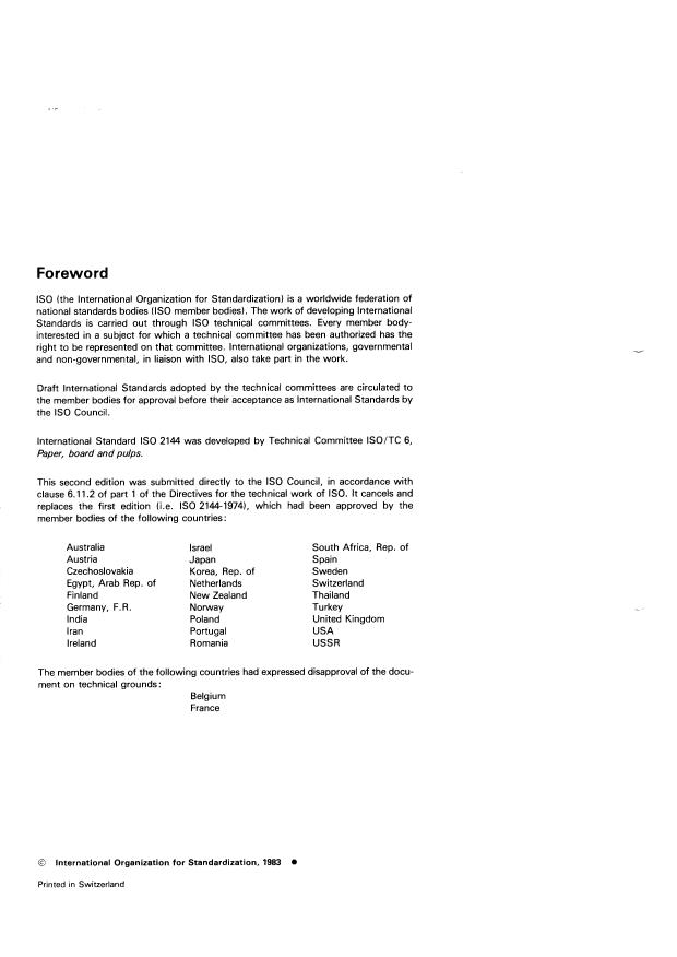 ISO 2144:1983 ISO 2144:1983 - Paper and board -- Determination of ash - Page 2 preview