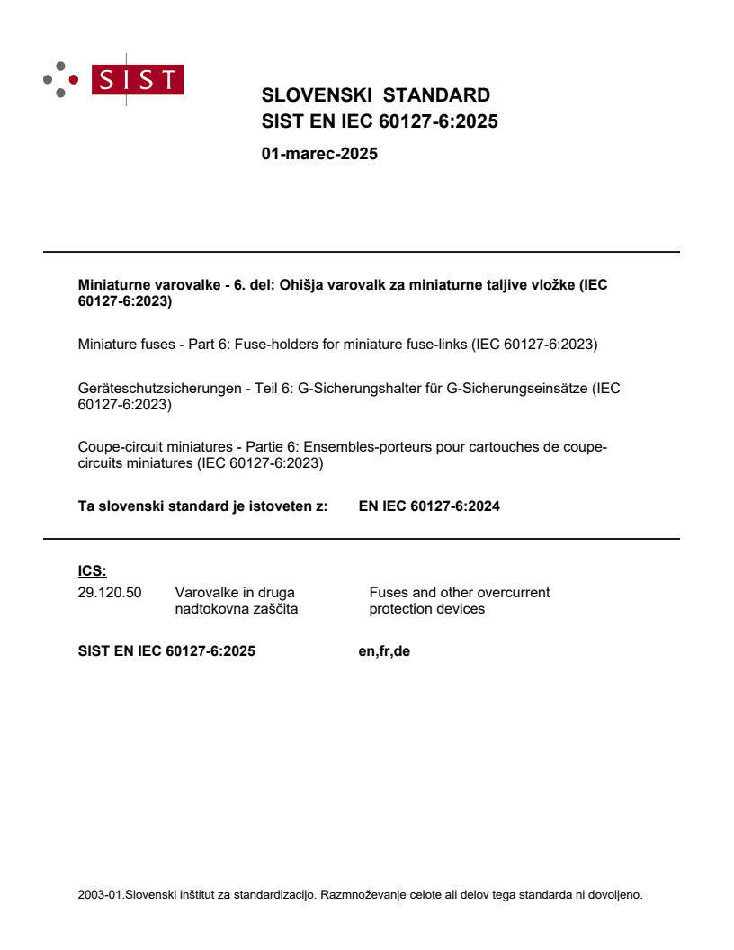 EN IEC 60127-6:2025