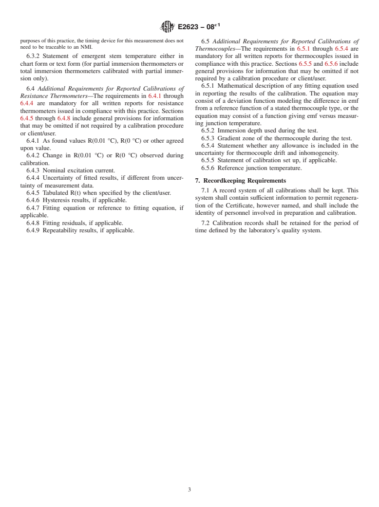 ASTM E2623-08e1 - Standard Practice for Reporting Thermometer Calibrations