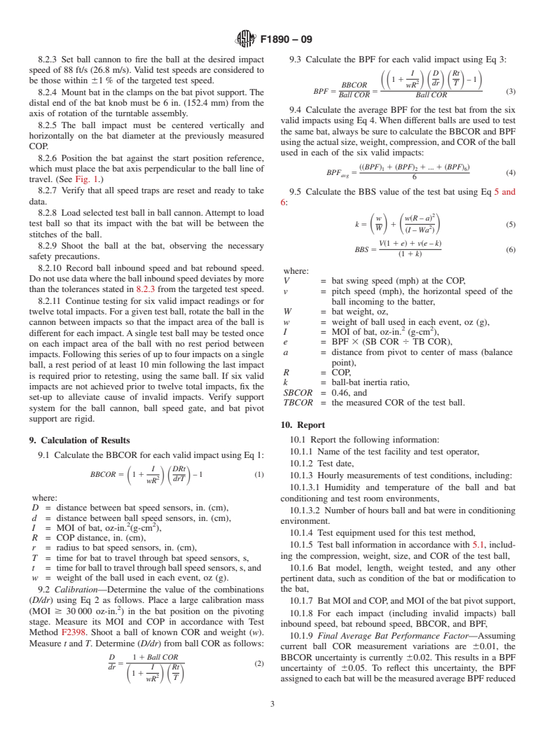 ASTM F1890-09 - Standard Test Method for Measuring Softball Bat Performance Factor