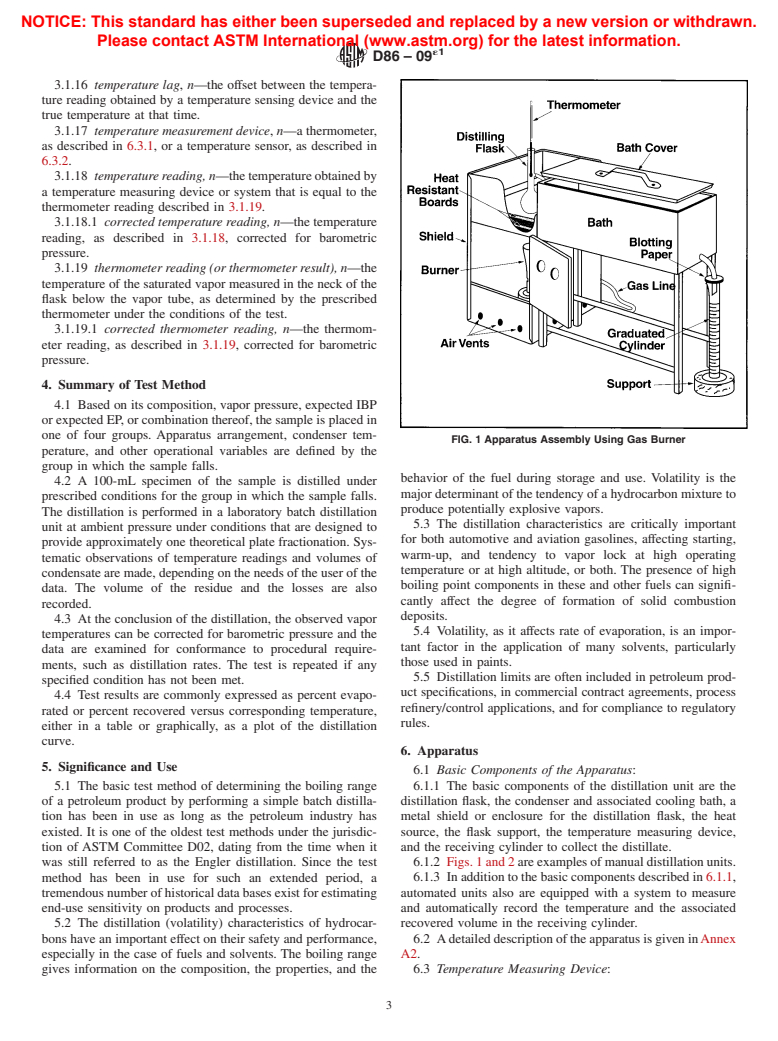 ASTM D86-09e1 - Standard Test Method for Distillation of Petroleum Products at Atmospheric Pressure