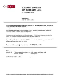 EN IEC 62271-4:2022 - BARVE - Page 1 preview