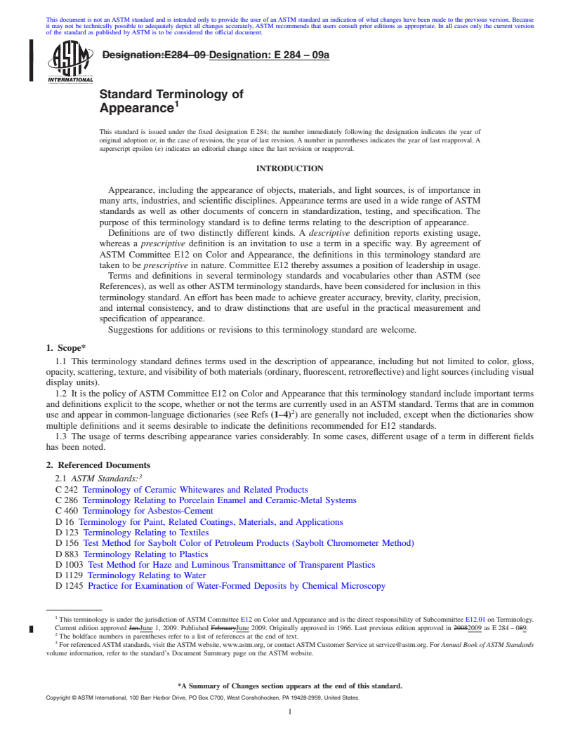 REDLINE ASTM E284-09a - Standard Terminology of Appearance