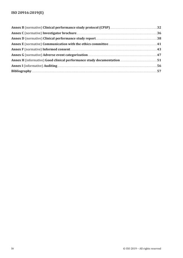 ISO 20916:2019 ISO 20916:2019 - In vitro diagnostic medical devices -- Clinical performance studies using specimens from human subjects -- Good study practice - Page 4 preview