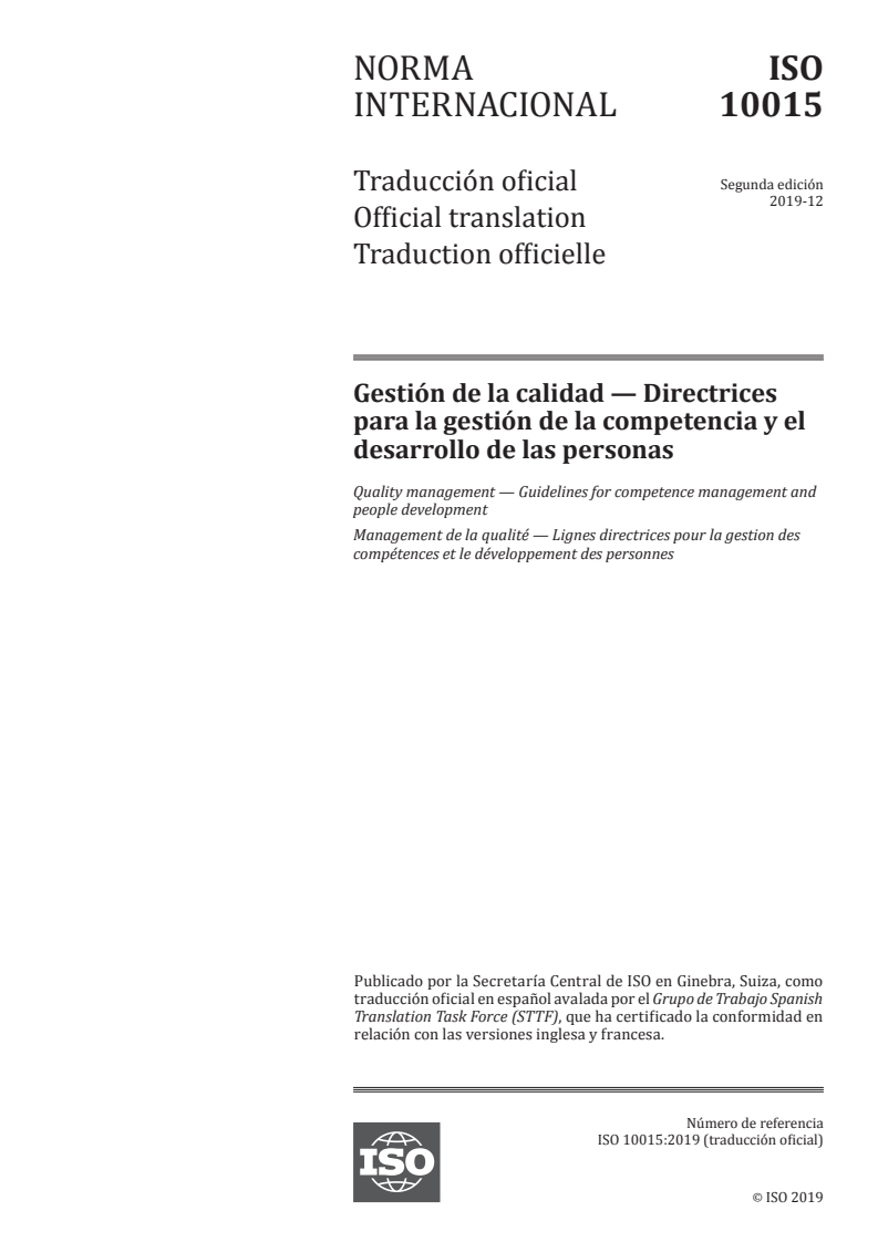 ISO 10015:2019 - Quality management — Guidelines for competence management and people development
Released:7/17/2020