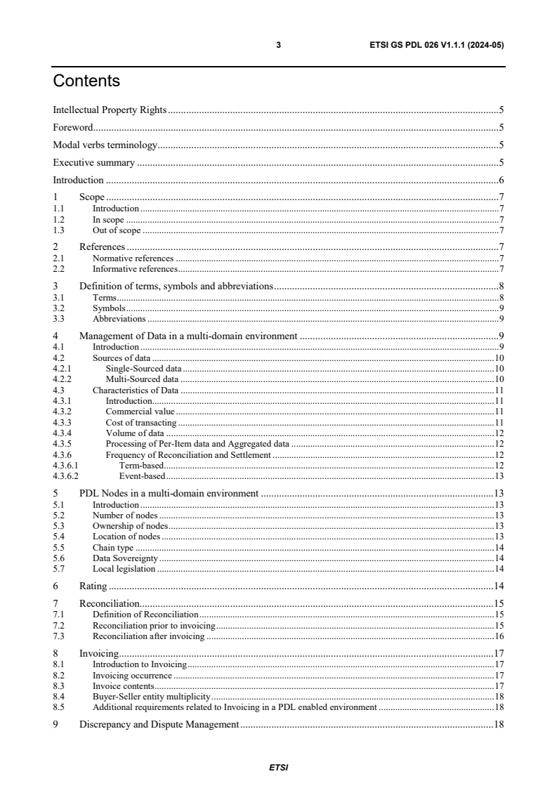 ETSI GS PDL 026 V1.1.1 (2024-05) - Permissioned Distributed Ledgers (PDL); PDL in Settlement of Usage-Based Services