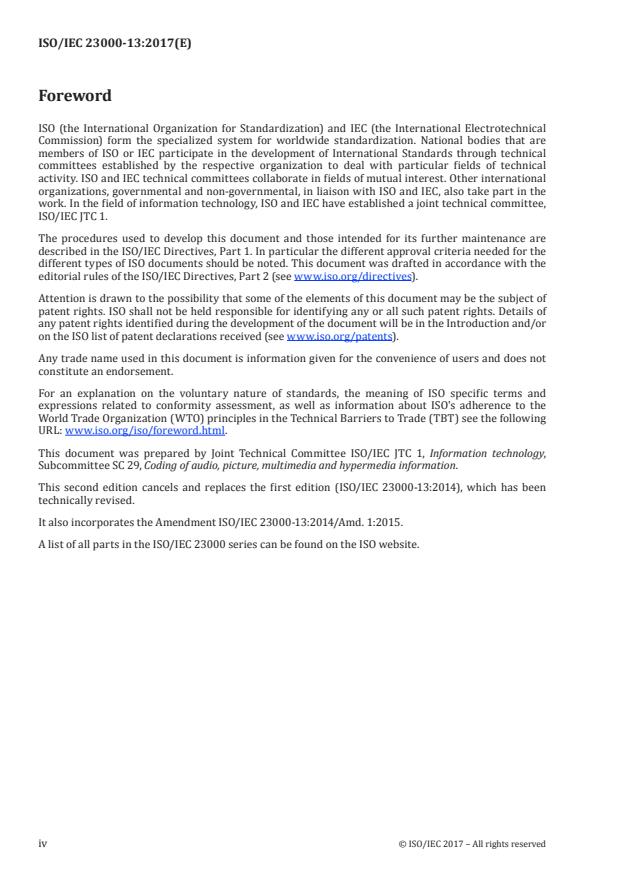 ISO/IEC 23000-13:2017 ISO/IEC 23000-13:2017 - Information technology - Multimedia application format (MPEG-A) - Page 4 preview