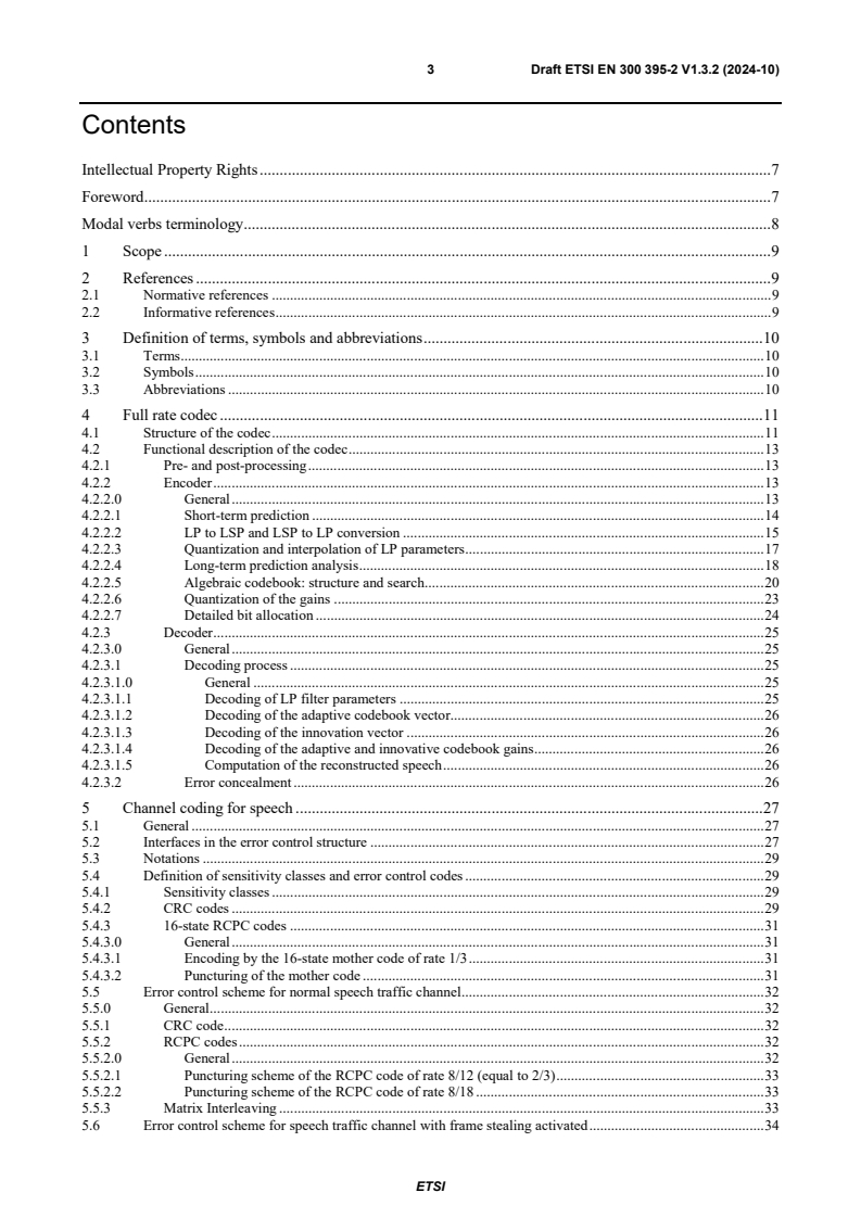 ETSI EN 300 395-2 V1.3.2 (2024-10) - TETRA and Critical Communications Evolution (TCCE); Speech codec for full-rate traffic channel; Part 2: TETRA codec