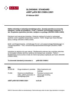 oSIST prEN ISO 21809-2:2021 - BARVE - Page 1 preview