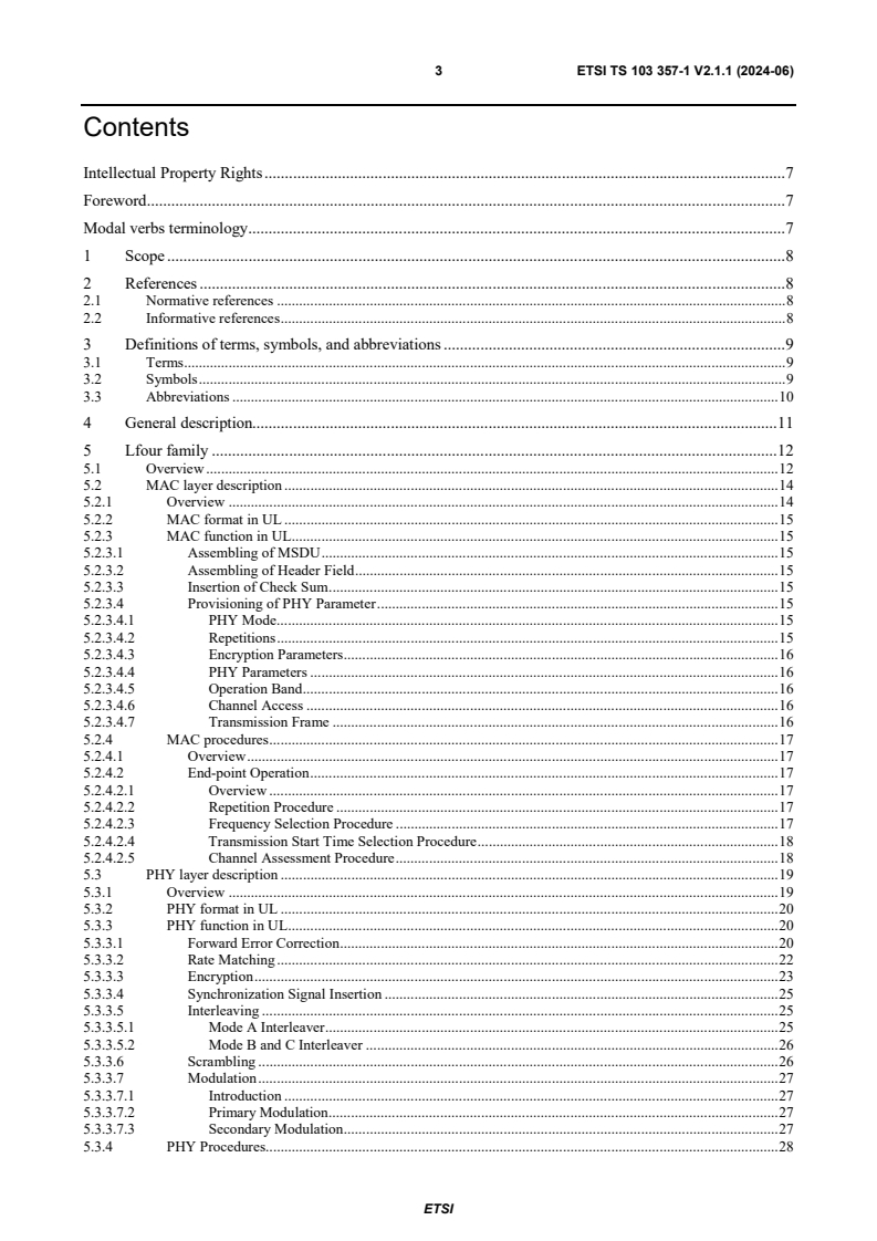 ETSI TS 103 357-1 V2.1.1 (2024-06) - Short Range Devices; Low Throughput Networks (LTN); Protocols for radio interface A; Part 1: Lfour and DD-UNB protocol families