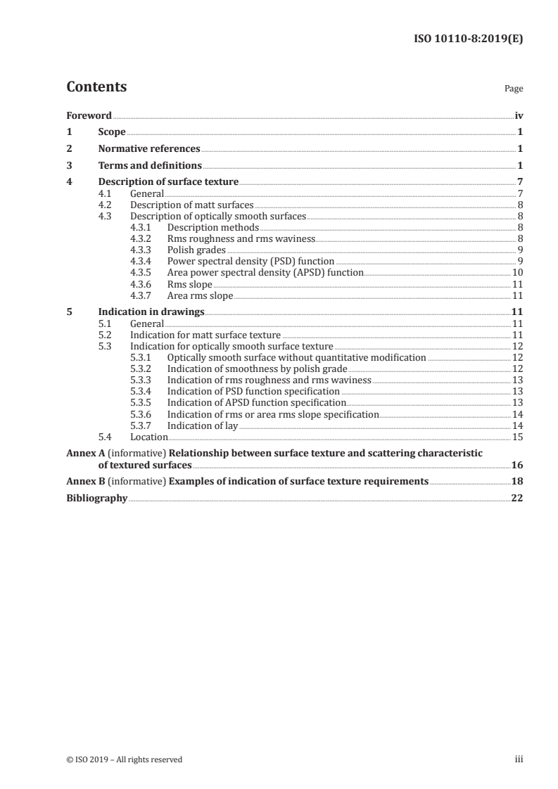 ISO 10110-8:2019 - Optics and photonics — Preparation of drawings for optical elements and systems — Part 8: Surface texture
Released:11/15/2019