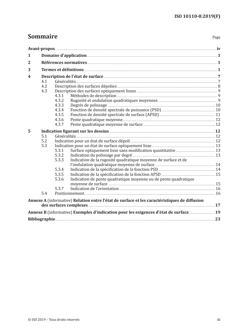 ISO 10110-8:2019 - Optique et photonique — Indications sur les dessins pour éléments et systèmes optiques — Partie 8: État de surface
Released:11/15/2019