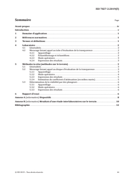 ISO 7027-2:2019 - Qualité de l'eau — Détermination de la turbidité — Partie 2: Méthodes semi-quantitatives pour l'évaluation  de la transparence des eaux
Released:18. 01. 2019 - Page 3 preview