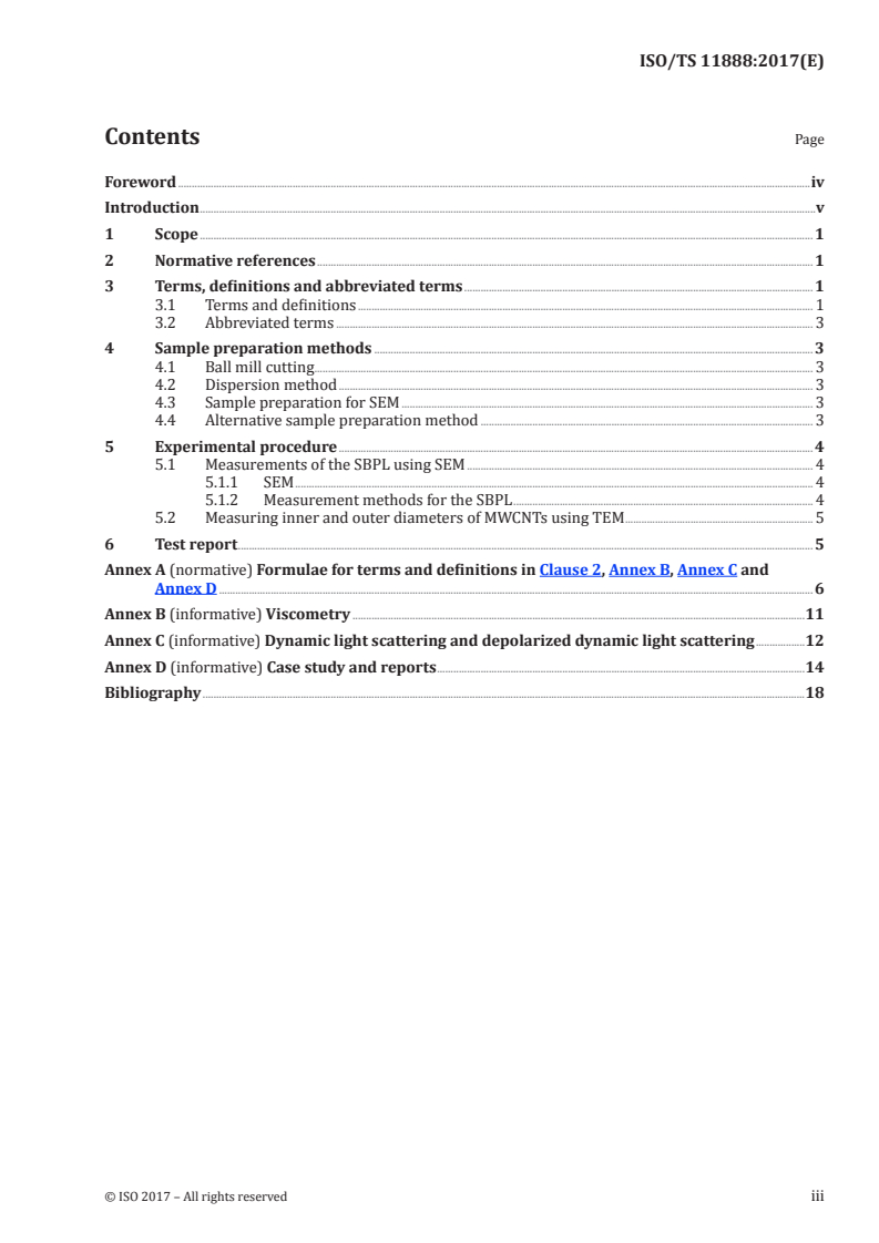 ISO/TS 11888:2017 - Nanotechnologies — Characterization of multiwall carbon nanotubes — Mesoscopic shape factors
Released:7/12/2017