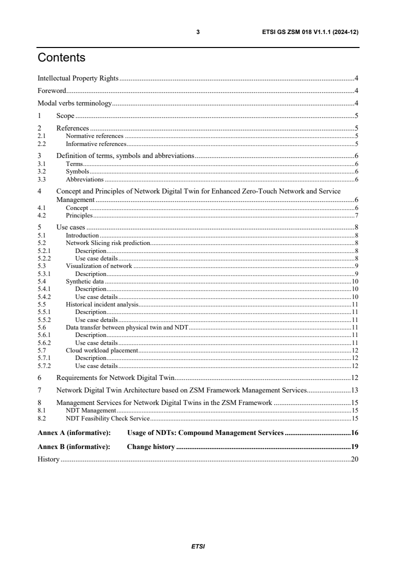 ETSI GS ZSM 018 V1.1.1 (2024-12) - Zero-touch network and Service Management (ZSM); Network Digital Twin for enhanced zero-touch network and service management