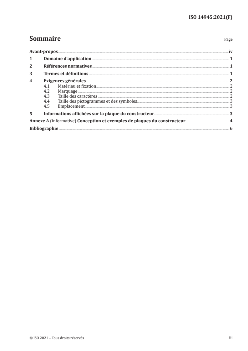 ISO 14945:2021 - Petits navires — Plaque du constructeur
Released:4/13/2021