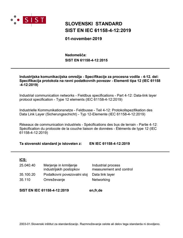 EN IEC 61158-4-12:2019 - BARVE