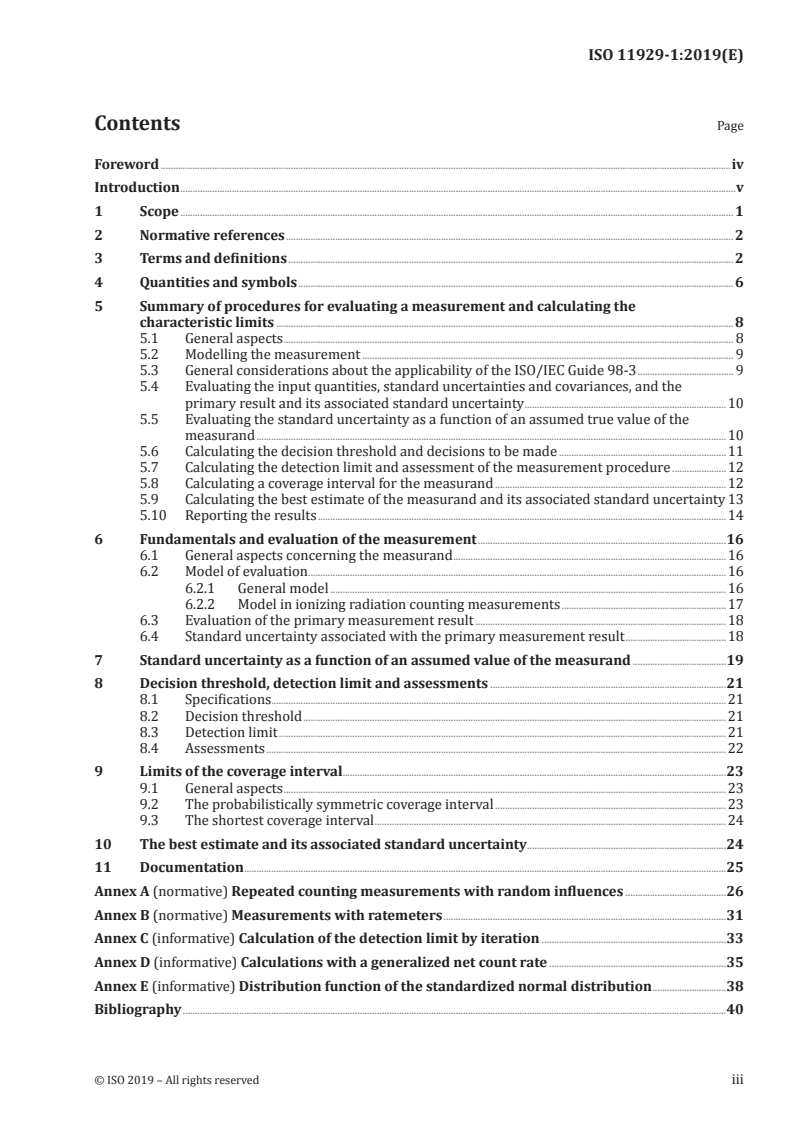 ISO 11929-1:2019 - Determination of the characteristic limits (decision threshold, detection limit and limits of the coverage interval) for measurements of ionizing radiation — Fundamentals and application — Part 1: Elementary applications
Released:2/13/2019