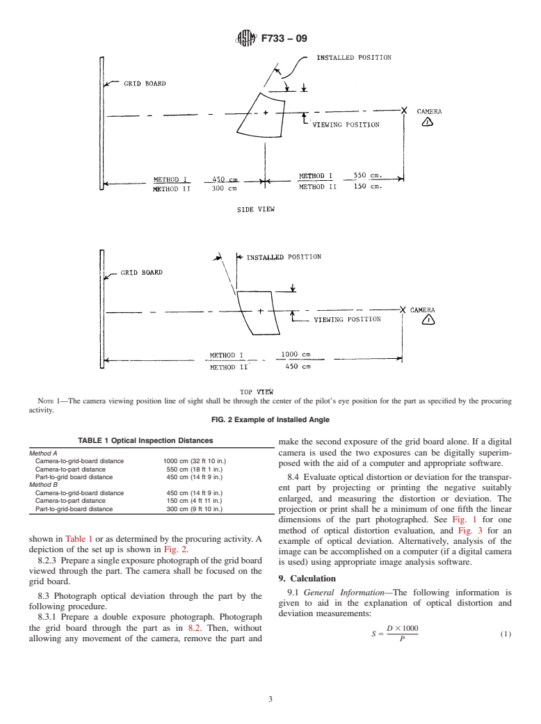 ASTM F733-09 - Standard Practice for Optical Distortion and Deviation of Transparent Parts Using the Double-Exposure Method