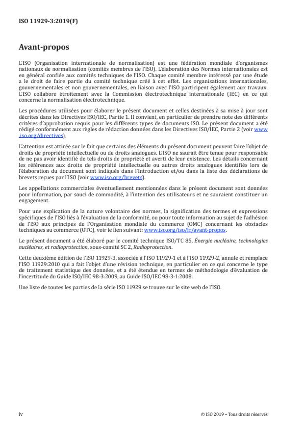 ISO 11929-3:2019 ISO 11929-3:2019 - Détermination des limites caractéristiques (seuil de décision, limite de détection et extrémités de l'intervalle élargi) pour mesurages de rayonnements ionisants -- Principes fondamentaux et applications - Page 4 preview