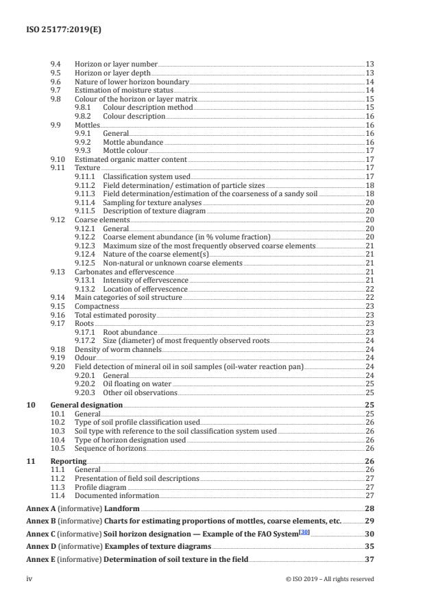 ISO 25177:2019 ISO 25177:2019 - Soil quality -- Field soil description - Page 4 preview