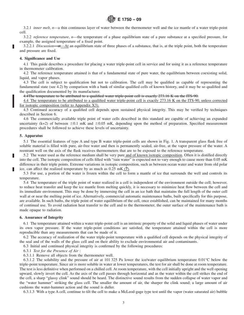 REDLINE ASTM E1750-09 - Standard Guide for Use of Water Triple Point Cells