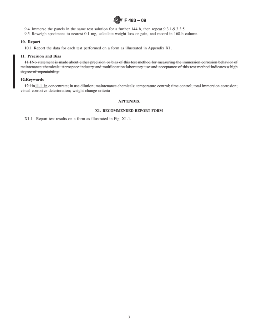 REDLINE ASTM F483-09 - Standard Practice for Total Immersion Corrosion Test for Aircraft Maintenance Chemicals