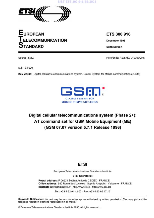 ETS 300 916 E6:2003