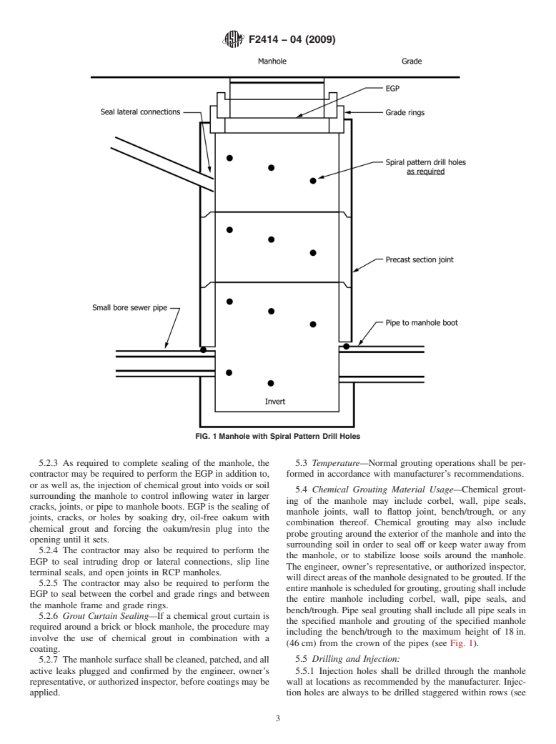 ASTM F2414-04(2009) - Standard Practice for Sealing Sewer Manholes Using Chemical Grouting