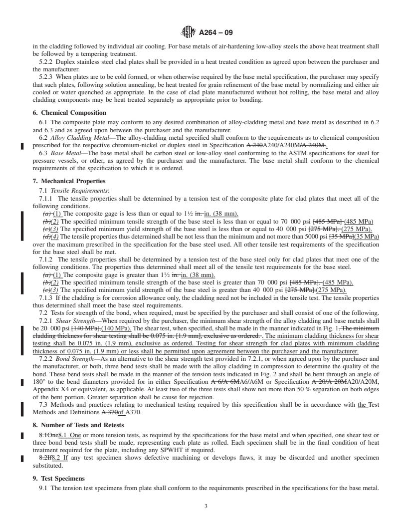 REDLINE ASTM A264-09 - Specification for Stainless Chromium-Nickel Steel-Clad Plate