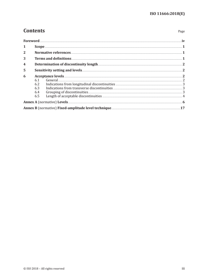 ISO 11666:2018 - Non-destructive testing of welds — Ultrasonic testing — Acceptance levels
Released:2/1/2018