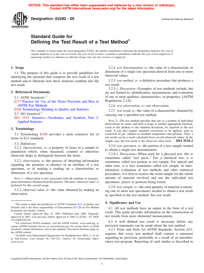 ASTM E2282-09 - Standard Guide for Defining the Test Result of a Test Method