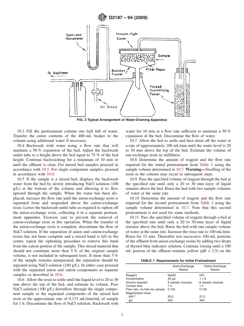 ASTM D2187-94(2009) - Standard Test Methods for Physical and Chemical Properties of Particulate Ion-Exchange Resins