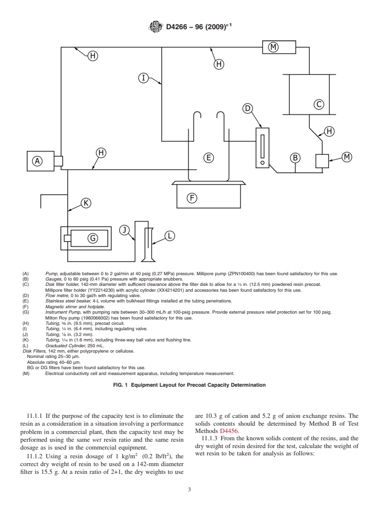 ASTM D4266-96(2009)e1 - Standard Test Methods for  Precoat Capacity of Powdered Ion-Exchange Resins