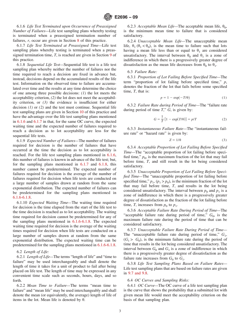 ASTM E2696-09 - Standard Practice for Life and Reliability Testing Based on the Exponential Distribution