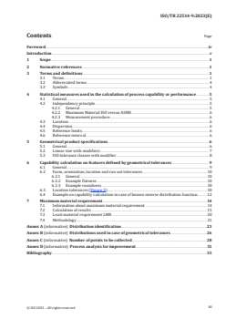ISO/TR 22514-9:2023 - Statistical methods in process management — Capability and performance — Part 9: Process capability statistics for characteristics defined by geometrical specifications
Released:28. 11. 2023 - Page 3 preview