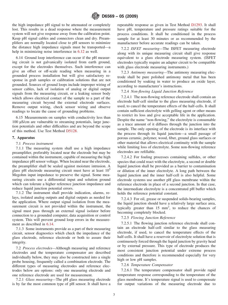 ASTM D6569-05(2009) - Standard Test Method for On-Line Measurement of pH<sup>1</sup>