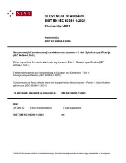 EN IEC 60384-1:2021 - Page 1 preview