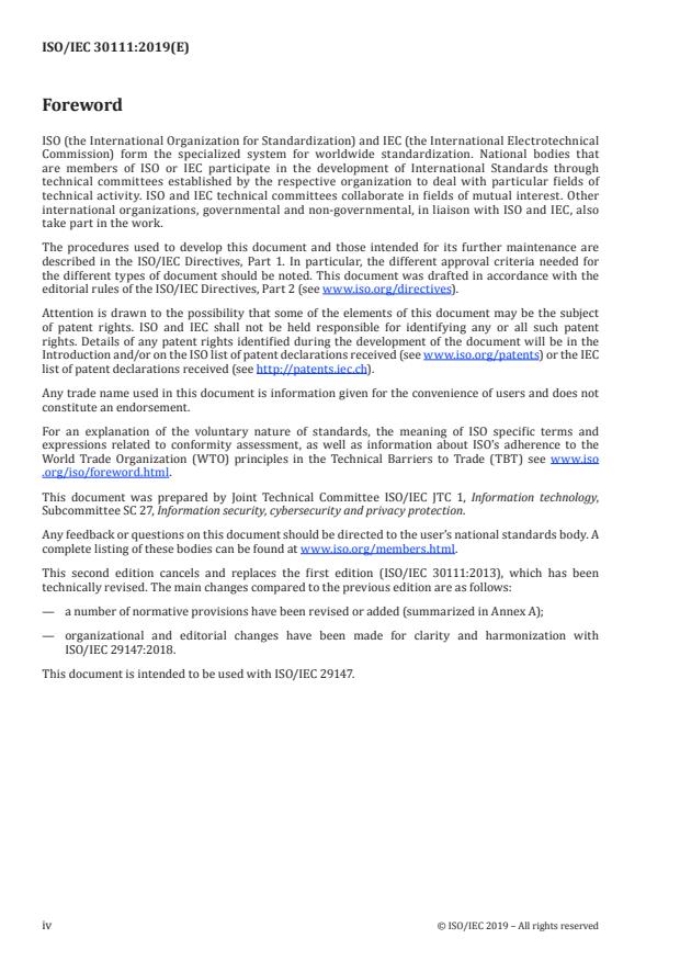 ISO/IEC 30111:2019 ISO/IEC 30111:2019 - Information technology -- Security techniques -- Vulnerability handling processes - Page 4 preview