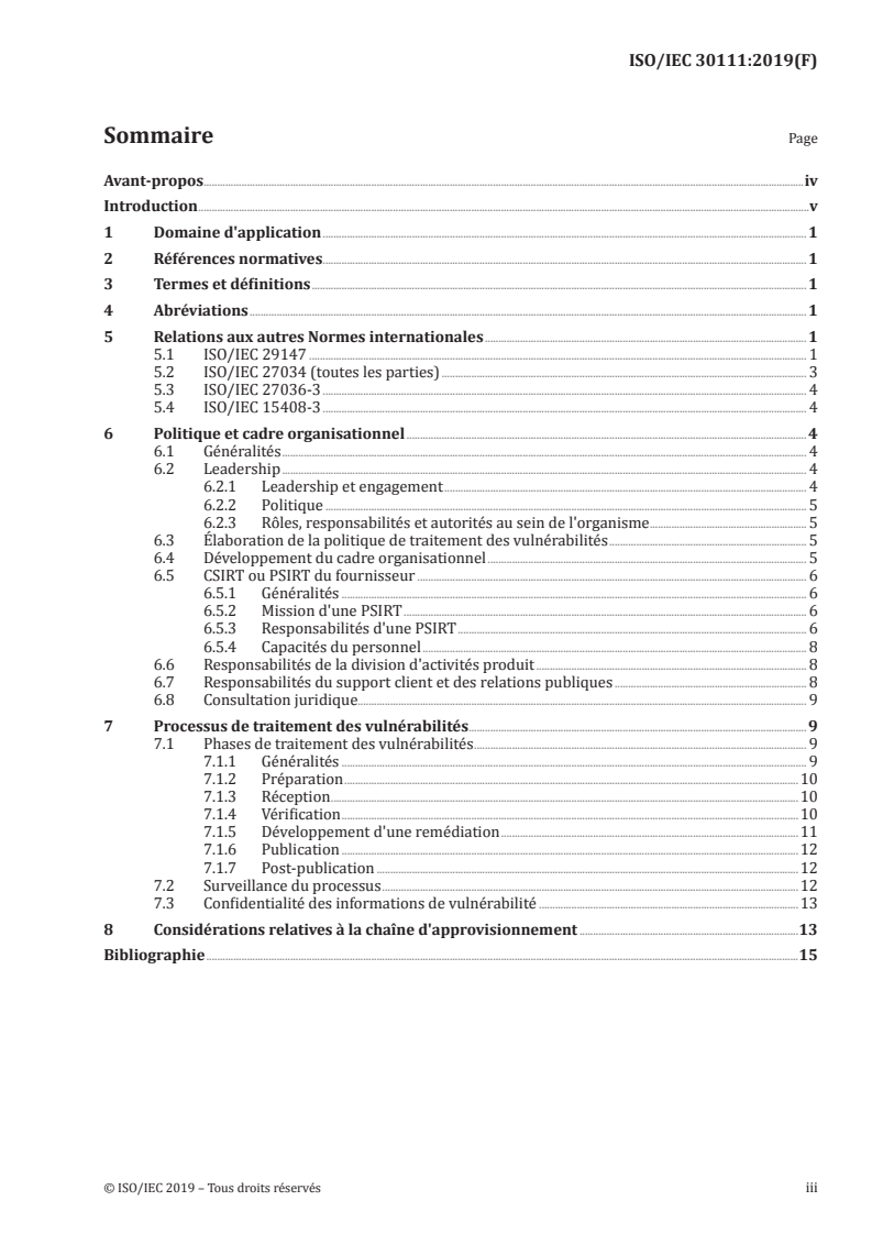 ISO/IEC 30111:2019 - Technologies de l'information — Techniques de sécurité — Processus de traitement de la vulnérabilité
Released:6/4/2020