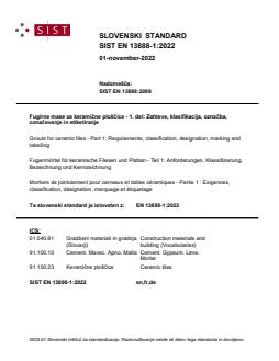 SIST EN 13888-1:2022 SIST EN 13888-1:2022 - Page 1 preview