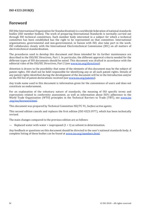 ISO 4323:2018 ISO 4323:2018 - Soaps -- Determination of chloride content -- Potentiometric method - Page 4 preview