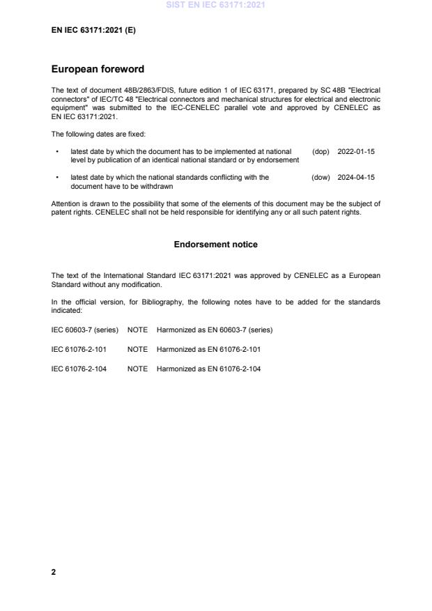 SIST EN IEC 63171:2021 SIST EN IEC 63171:2021 - BARVE - Page 4 preview