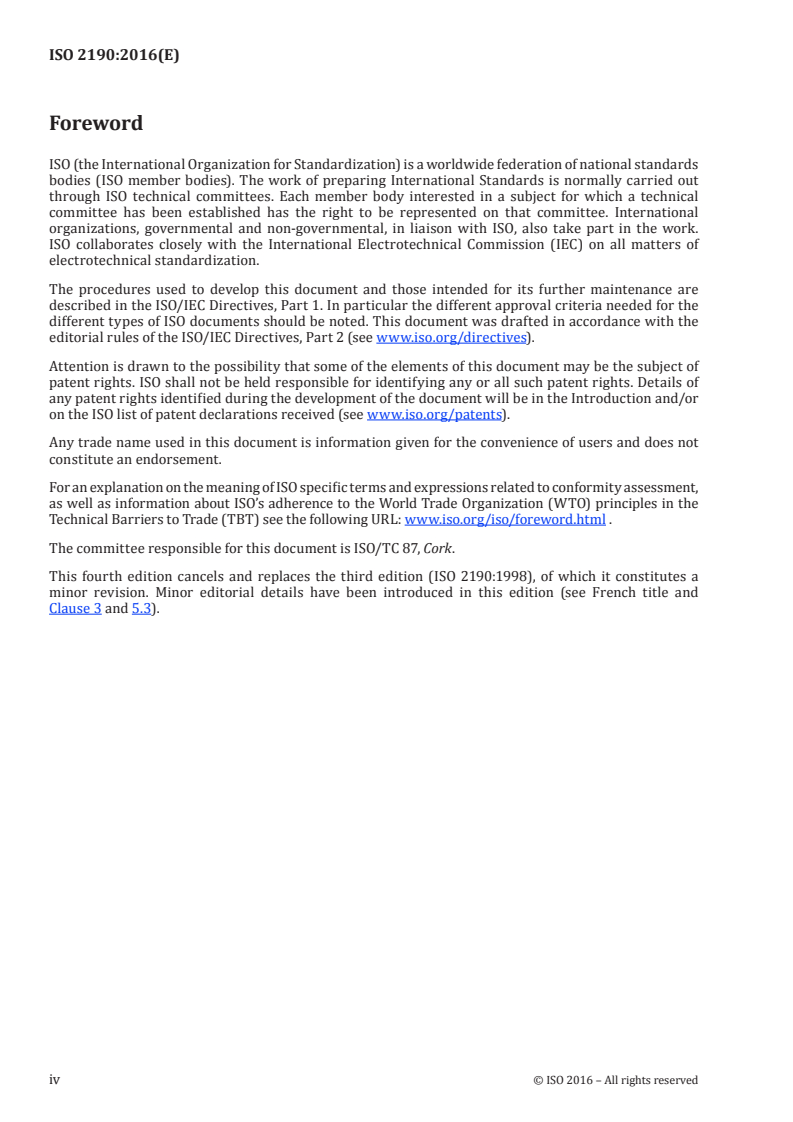 ISO 2190:2016 ISO 2190:2016 - Granulated cork — Determination of moisture content
Released:9/22/2016 - Page 4 preview