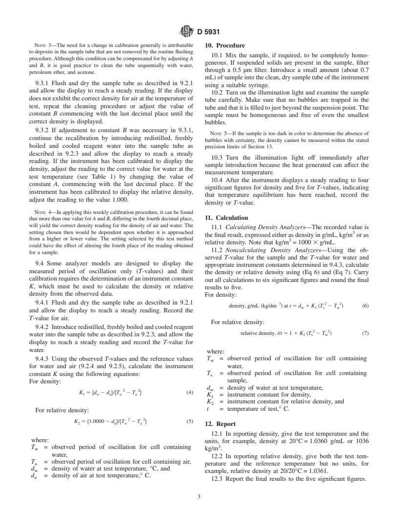 ASTM D5931-96(2002) - Standard Test Method for Density and Relative Density of Engine Coolant Concentrates and Aqueous Engine Coolants by Digital Density Meter